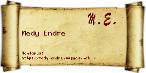 Medy Endre névjegykártya